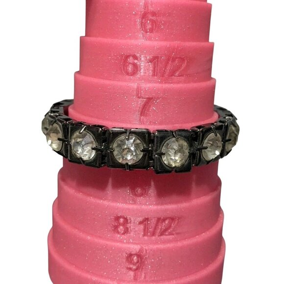 Unbranded Jewelry - Crystal Rhinestone Dark Metal Bangle Bracelet Bling Costume